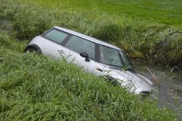 Auto te water in Haringhuizen