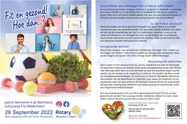 Fit en gezond! Hoe dan…? Laat je informeren op 28 september!