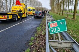 Botsing tussen twee auto&#39;s op A7 bij Middenmeer