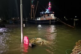 Waterballet in haven Den Oever: overstroming op kades