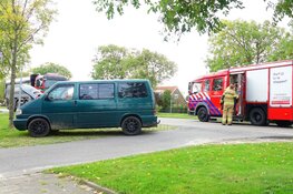 Bestelbus bijna in brand tijdens het rijden