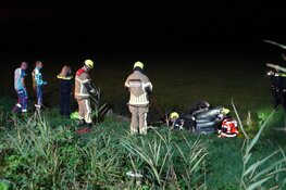 Auto te water langs N242 in Middenmeer