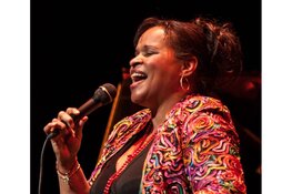 Alkmaarse Big Band samen met jazzzangeres Deborah J. Carter in Scagon De Luxe
