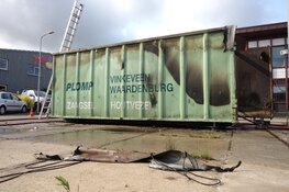 Grote zaagselcontainer vat vlam in Anna Paulowna