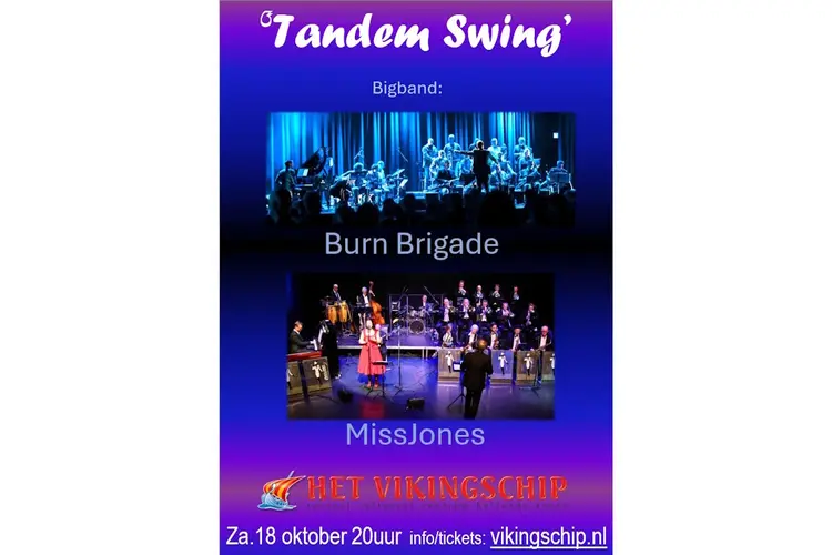 'Tandem Swing' concertproject met bigbands Miss Jones en Burn Brigade 18 oktober