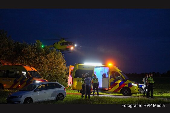 Ernstig ongeval op kruising Hippolytushoef, traumahelikopter ter plaatse