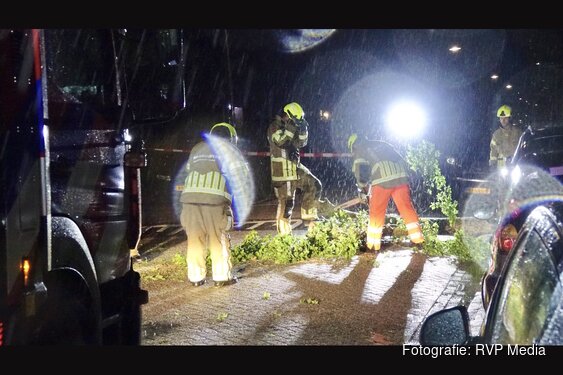 Stormachtige valwind en onweer treft regio: meerdere omgevallen bomen weggehaald