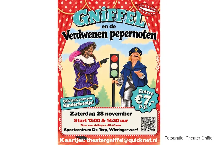 Theater Gniffel zoekt verdwenen pepernoten in Sportcentrum de Terp